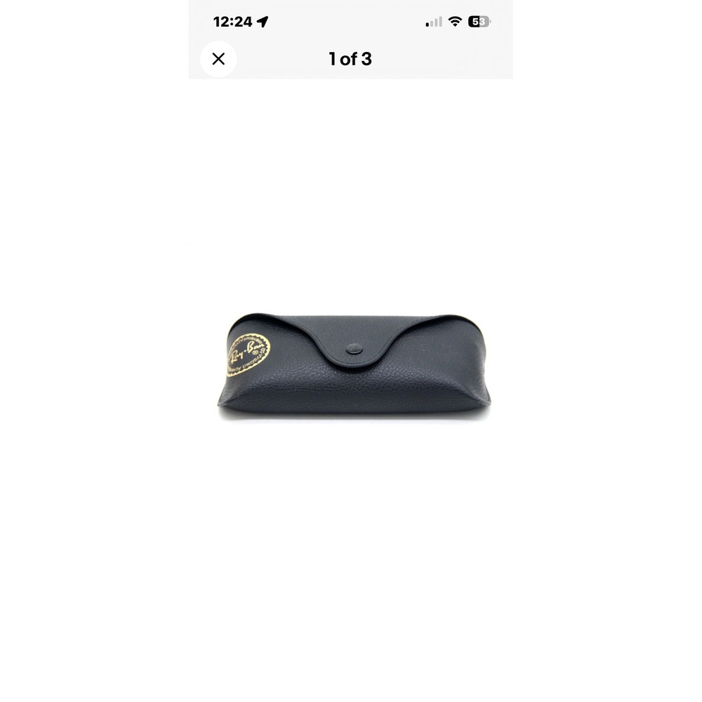 Ray Ban Black Leather Sunglass Case with Snap Closure